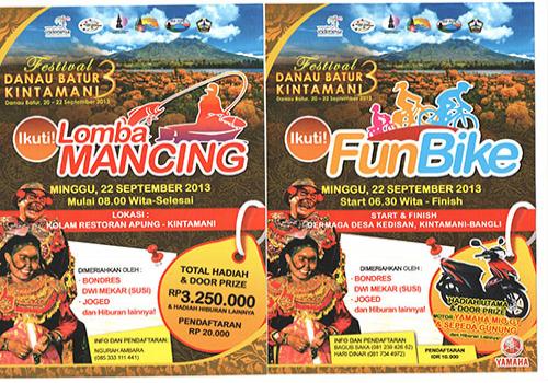 LOMBA MANCING & FUN BIKE DALAM RANGKAIAN FESTIVAL DANAU BATUR 2013